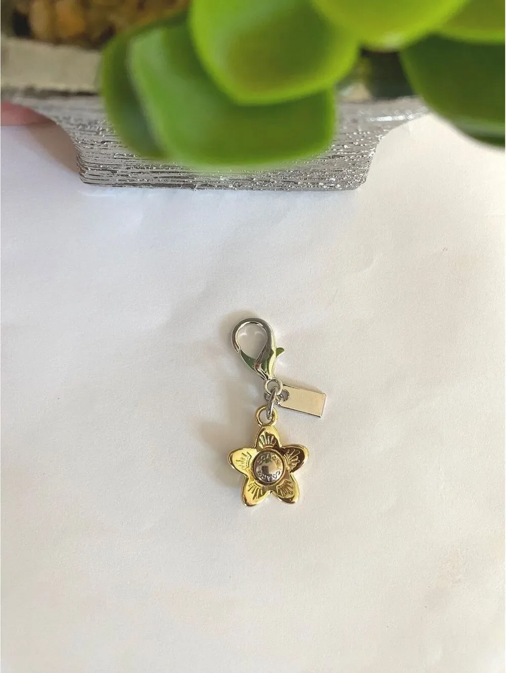 Gold and Silver Star Charm Pendant